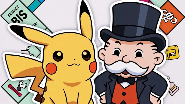 تصویر کارتونی پیکاچو و آقای مونوپولی؛ معروف‌ترین مثال‌های تصویری اثر ماندلا