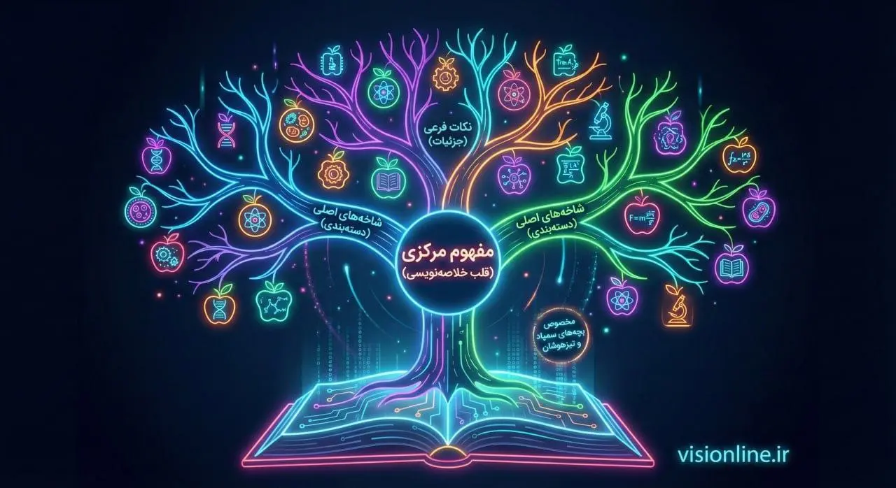 نمونه نقشه ذهنی برای خلاصه نویسی دروس سمپاد